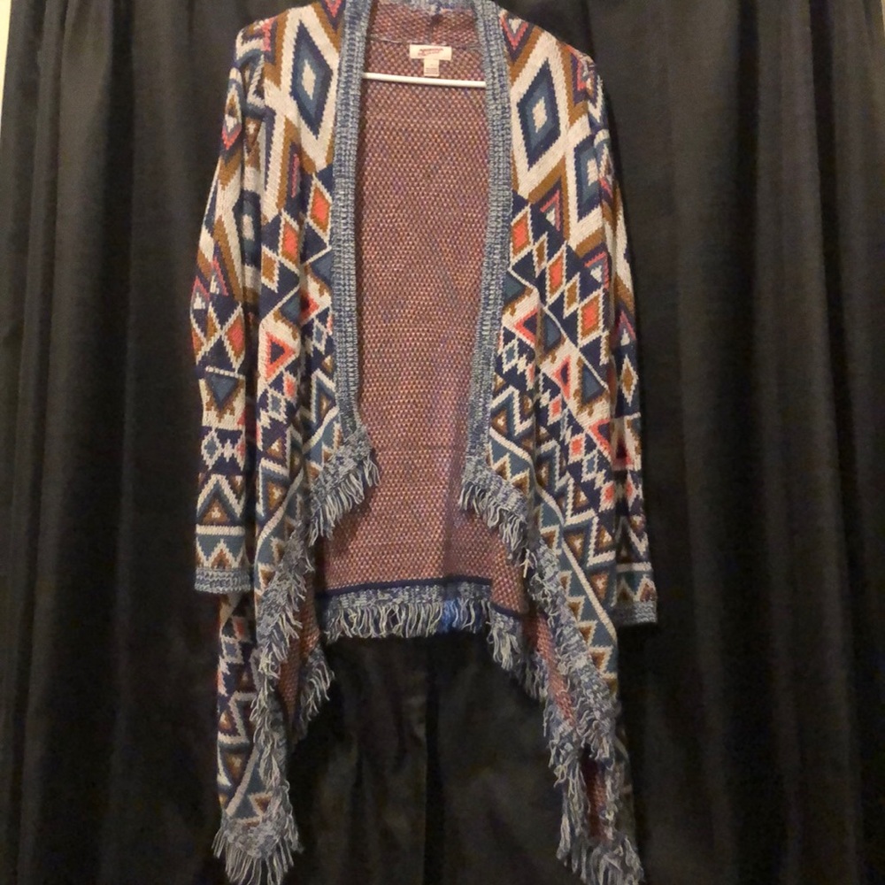 Aztec print fringe cardigan 🏜